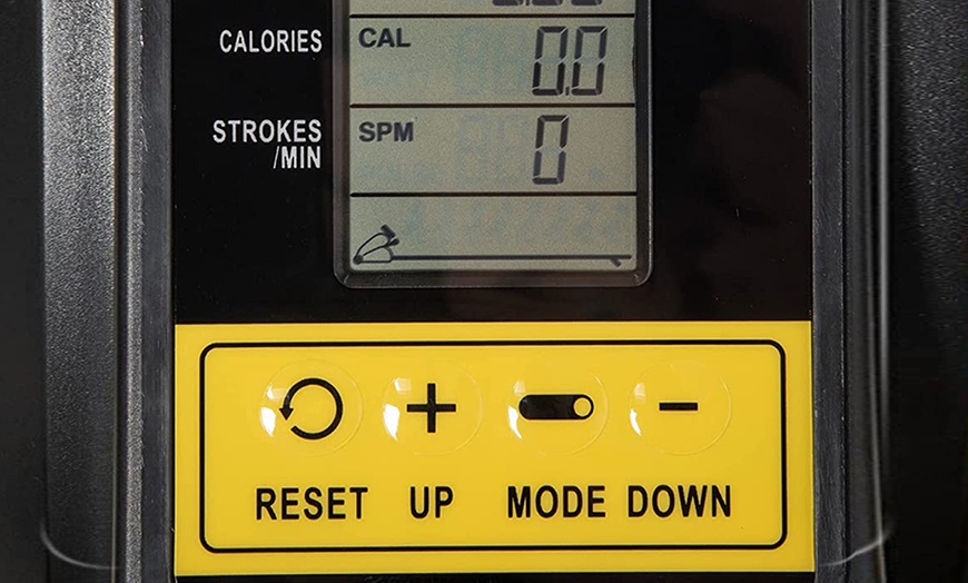 Image 6: HomCom Adjustable Magnetic Rowing Machine with LCD Display