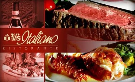 $12 for $25 Worth of Authentic Italian Cuisine and Drinks at V's Italiano Ristorante  - Primary Image