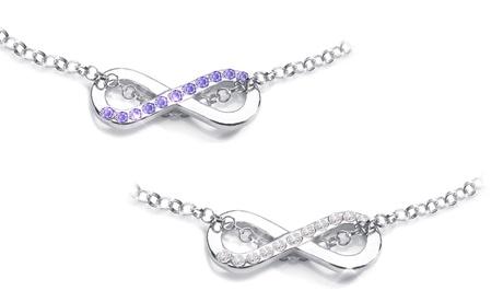 1 ou 2 Ah! Jewellery colliers à pendentif infinity en argent sterling orné de cristaux Swarovski®