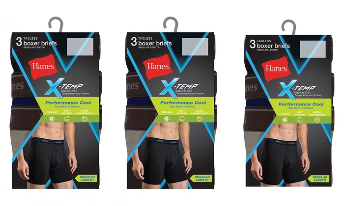 hanes men's x temp boxer briefs