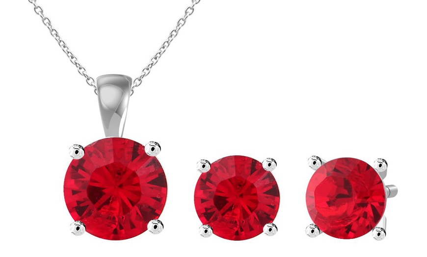 Image 2: Birthstone Set with Austrian Crystals