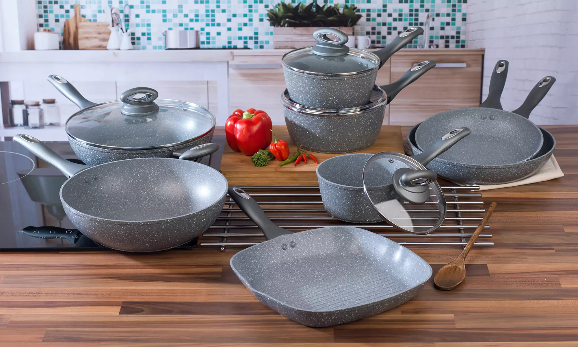 Batterie de cuisine Salter effet marbre - Primary Image