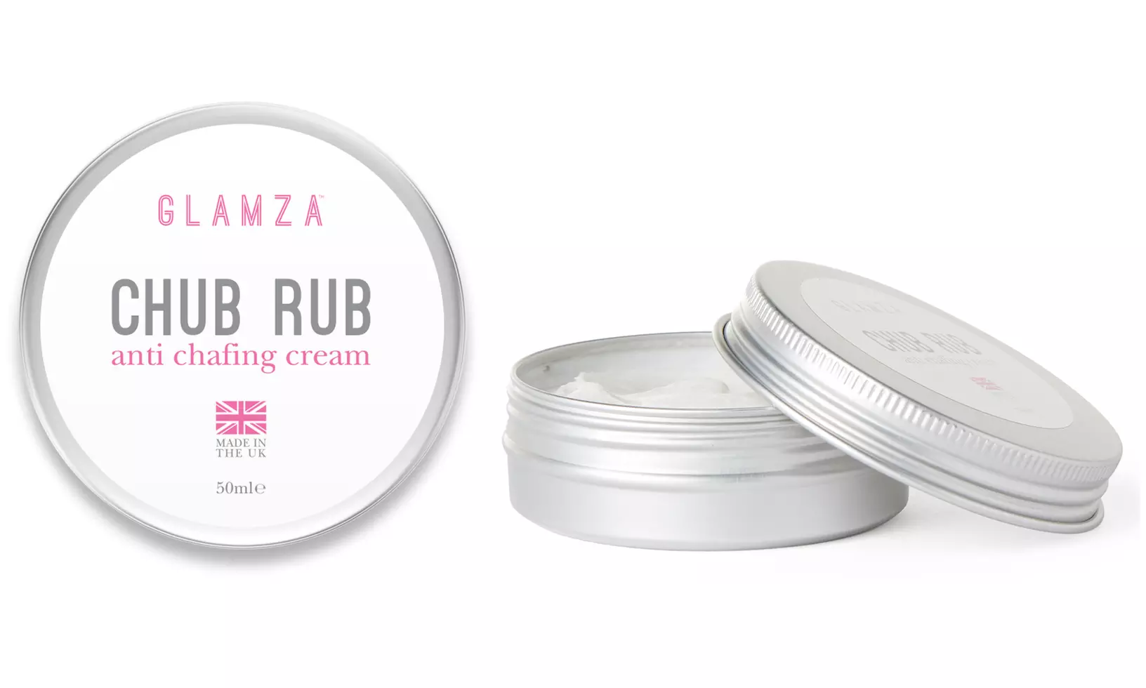 One or Two Glamza Chub Rub Anti Chafing Cream 50ml Enriched with Aloe Vera - Primary Image