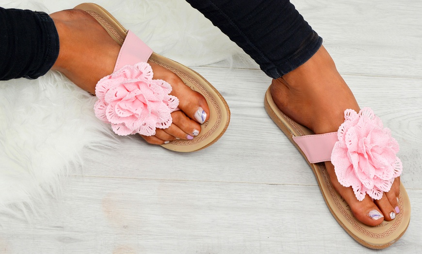 Image 18: Women's Flower Flip-Flops