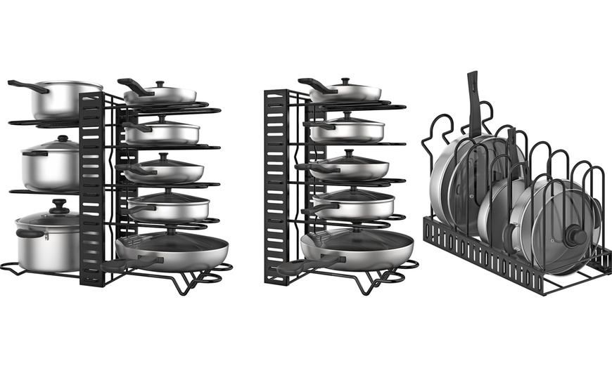 Image 4: Adjustable Kitchen Pan Rack