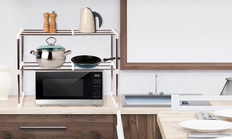 1 o 2 ripiani estensibili multifunzione in acciaio inossidabile e ABS