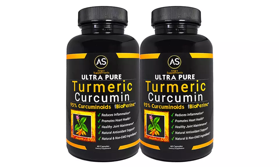 Ultra Pure Turmeric Curcumin 95% Dietary Supplement (1-, 2-, or 3-Pack, 60 Capsules Each) - Second Medium