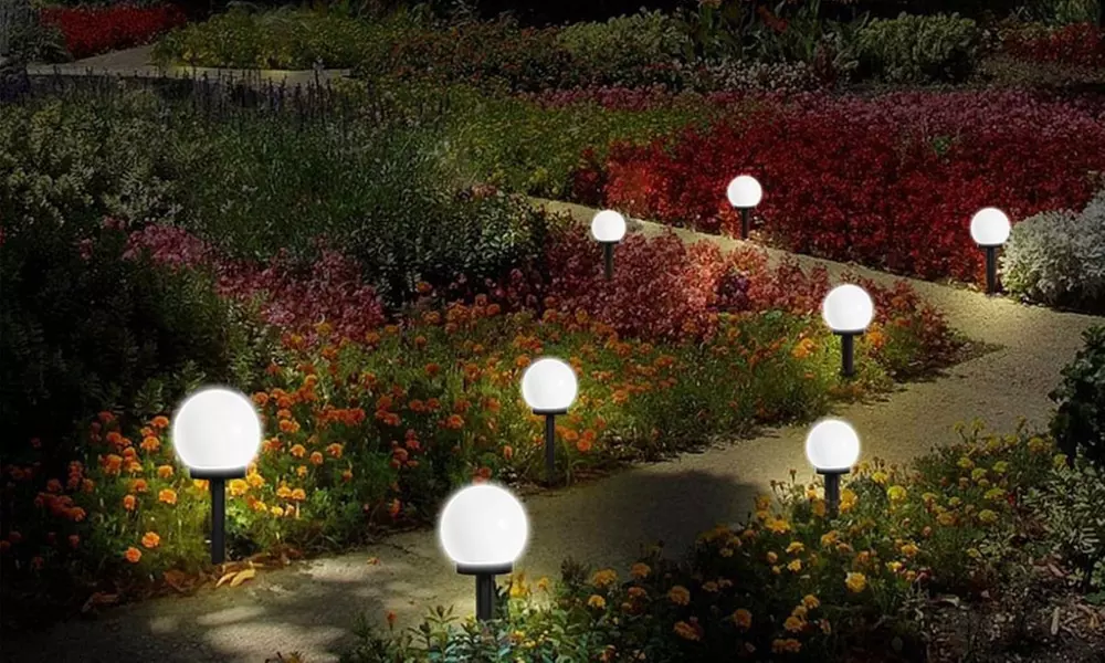 2, 4, 8 lampes solaires en forme de boule à planter - Primary Image