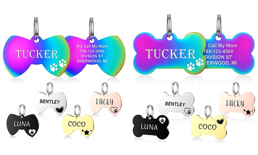 Image 3: 1 ou 2 plaques personnalisables pour collier d'animal de compagnie