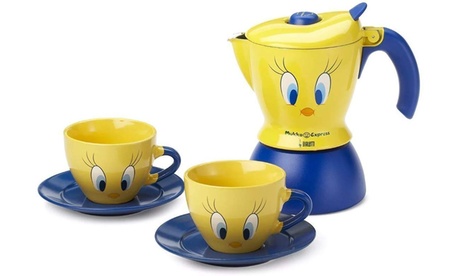 Caffettiera con 2 tazze e 2 piattini Bialetti