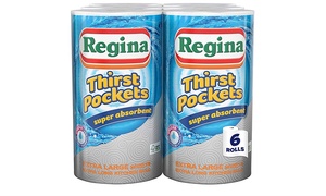 Up to 24 Regina Thirst Pocket Absorbent Kitchen Towel Rolls