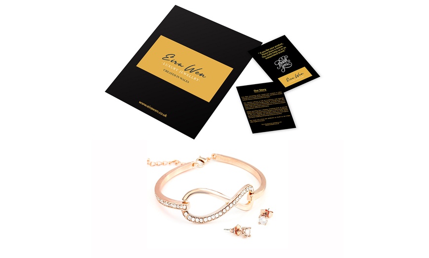 Image 7: Eira Wen Swarovski® Crystal Bangle and Earrings Set with Gift Pouch