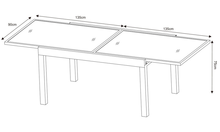 Image 14: Table de jardin extensible "Lio" avec 8 fauteuils empilables