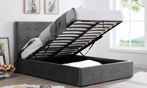  Paris Velvet Ottoman Bed 