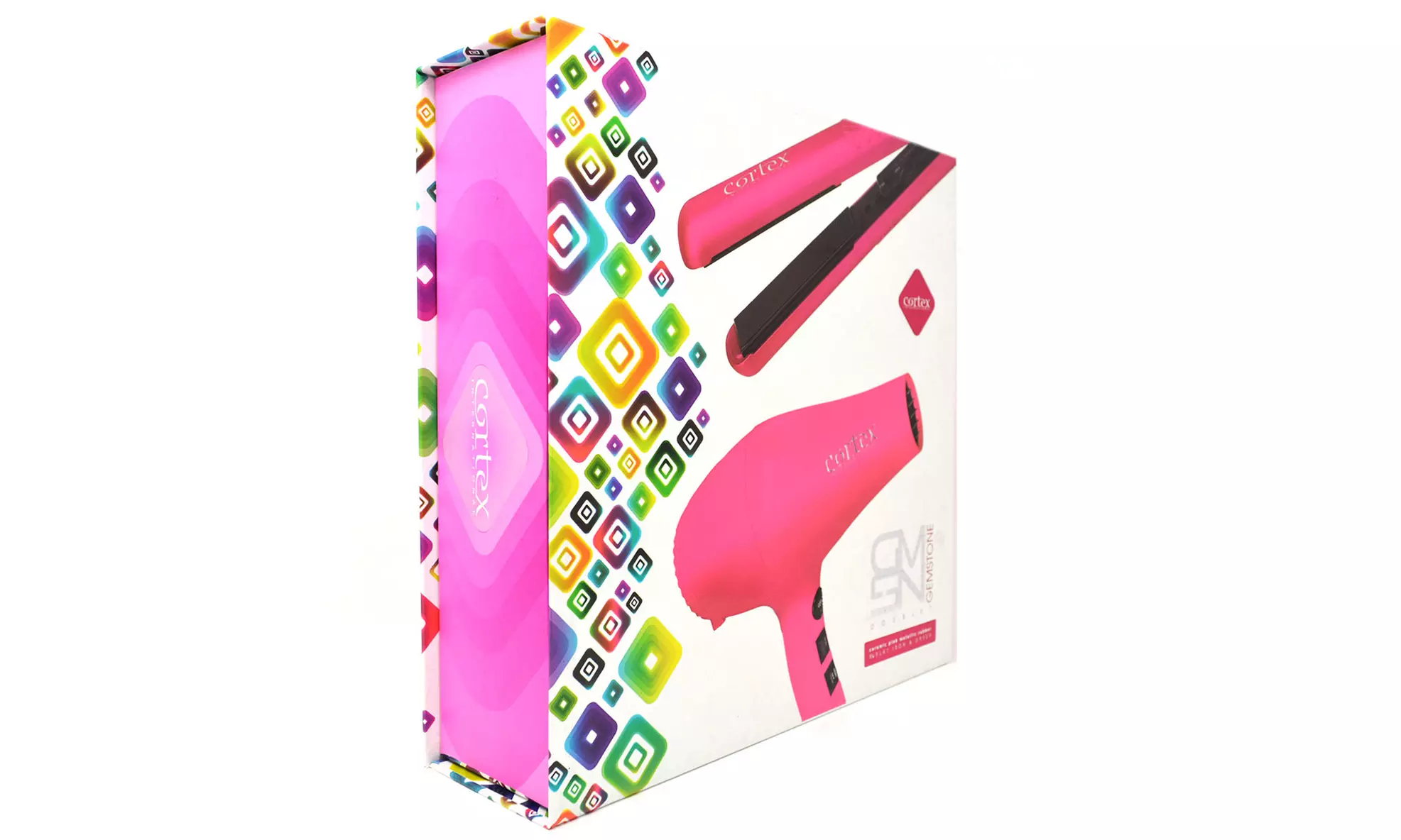 Cortex Gemstone 1.25" Ceramic Flat Iron and Tourmaline Dryer Set (2-Piece) - Image 2