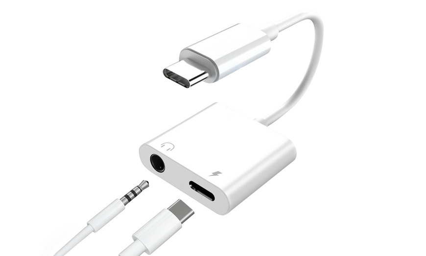 Image 6: USB Headphone Jack Audio Dongle and Charging Port