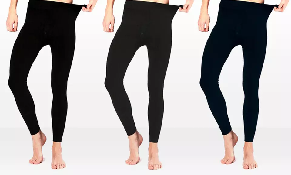 3 paia di leggings termici da uomo, felpati ed elasticizzati, taglia unica, disponibili in 3 colori - Primary Image