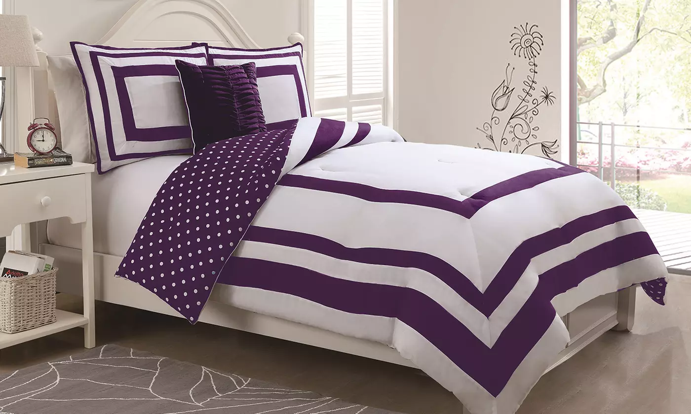 Polka-Dot Juvenile 3- and 4-Piece Comforter Set - Second Medium