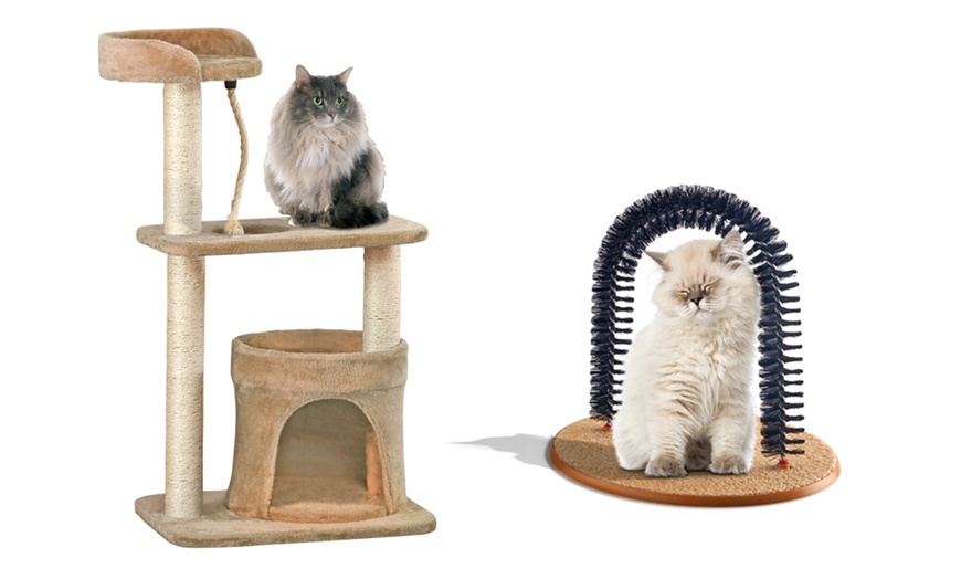 Image 4: Large Cat Tree & Grooming Arch