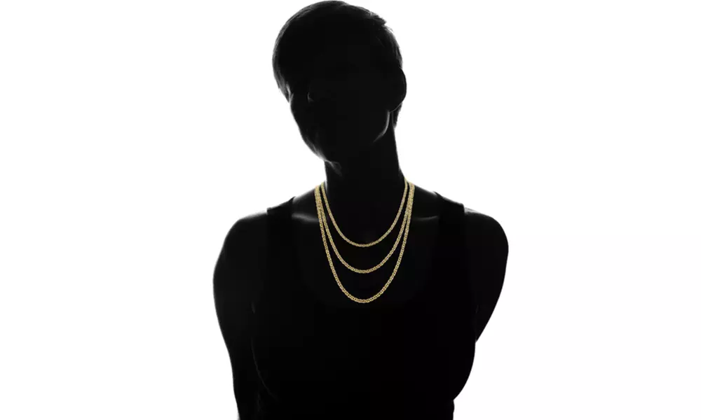 18K Gold Plating Flat Marina Chain Necklaces by Sevil - Second Medium