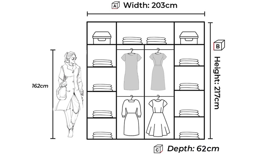 Image 13: Free-Standing Sliding Door Wardrobe