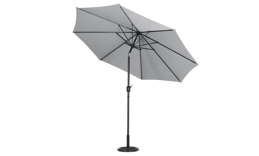 Image 11: Outdoor Large 3M Rotating Parasol with Multiple Base 