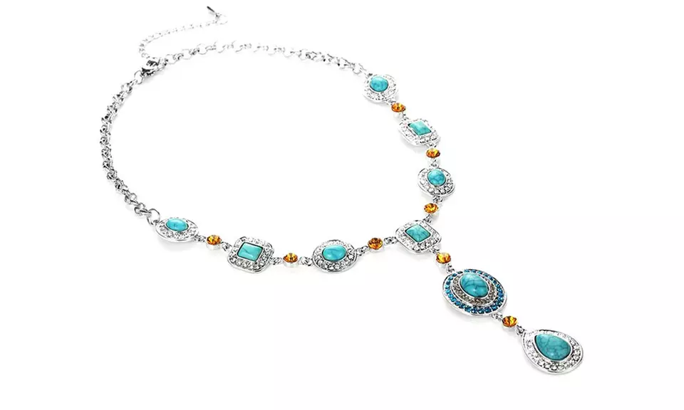 One, Two, or Three Turquoise Citrine Iced Water Drop Necklaces (Up to 84% Off) - Primary Image