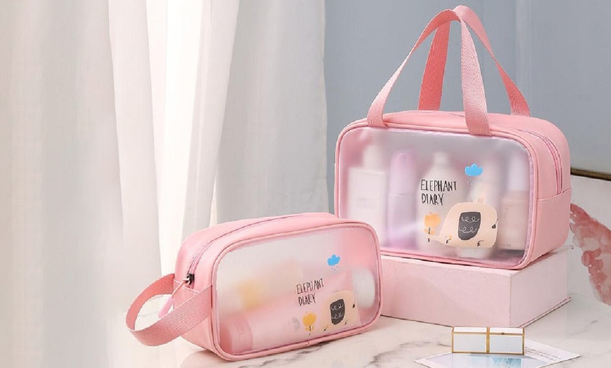 Image 14: One or Three Clear Toiletry Travel Bags