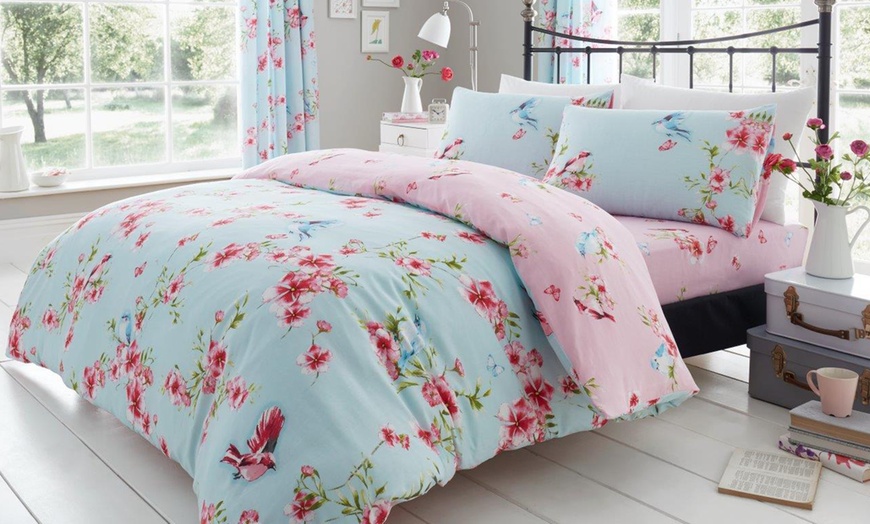 Image 1: Birdie Blossom Duvet Set