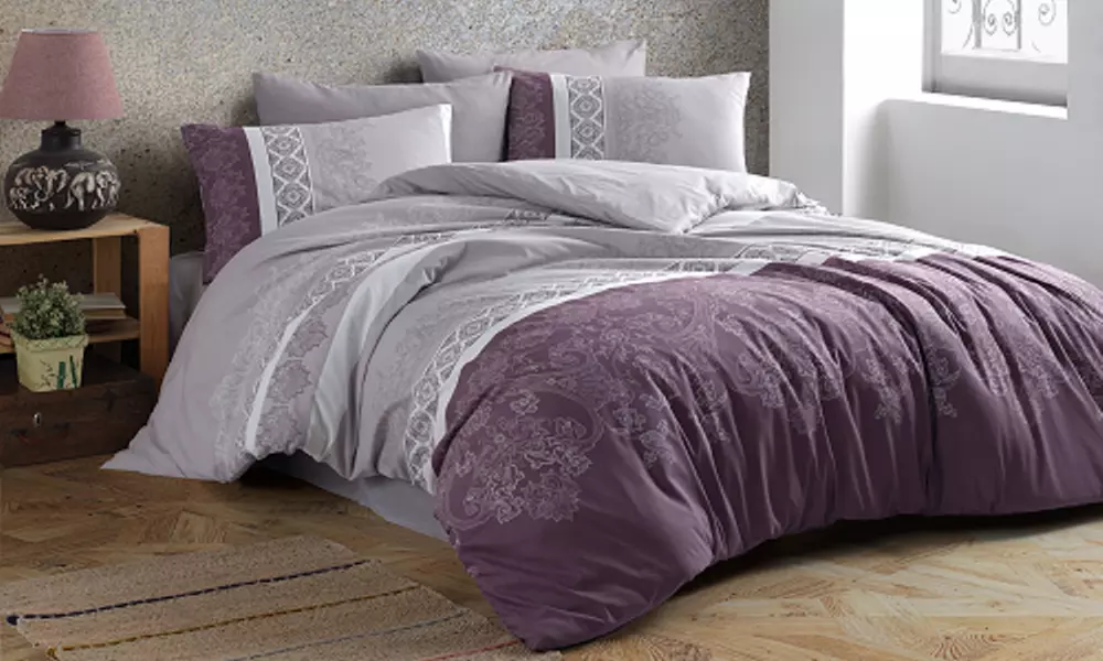 Ensemble parure de lit imprimé en coton avec housse de couette et taie d'oreiller, taille et modèle au choix - Primary Image