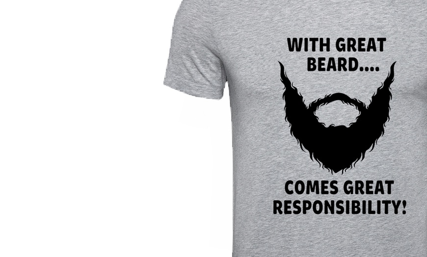 Image 2: Men's Beard Slogan T-Shirt