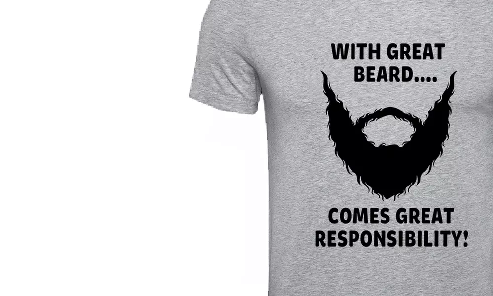 Men's 'With Great Beard Comes Great Responsibility' Slogan T-Shirt - Image 2