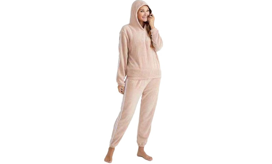 Image 3: Soft Touch Velour Hooded Loungewear Suit