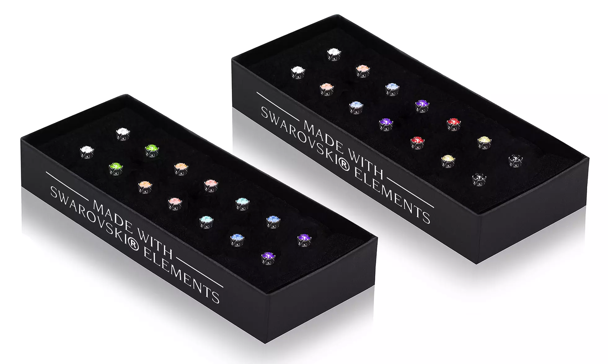 1x oder 2x 7er-Set Ohrringe verziert mit Kristallen von Swarovski® - Primary Image