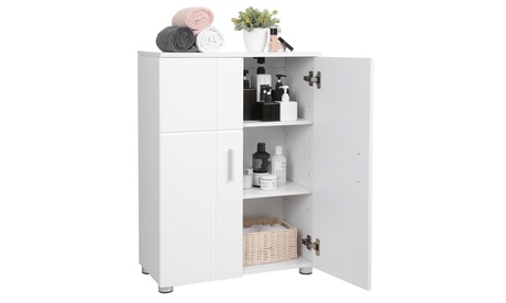 Meuble de rangement de salle de bains Jessica avec 2 portes et poignées métalliques