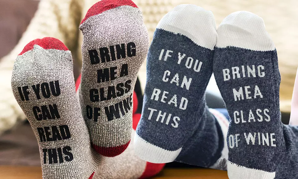 1, 2 ou 4 paires de chaussettes ''Bring me a glass of wine'' - Primary Image