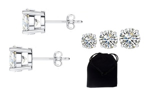 Sterling Silver Stud Earrings Made with Crystals from Swarovski®