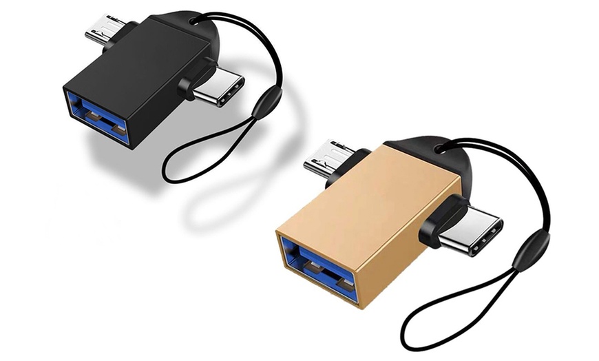 Image 10: One or Two Portable USB Type-C and Micro to USB 3.0 Converters