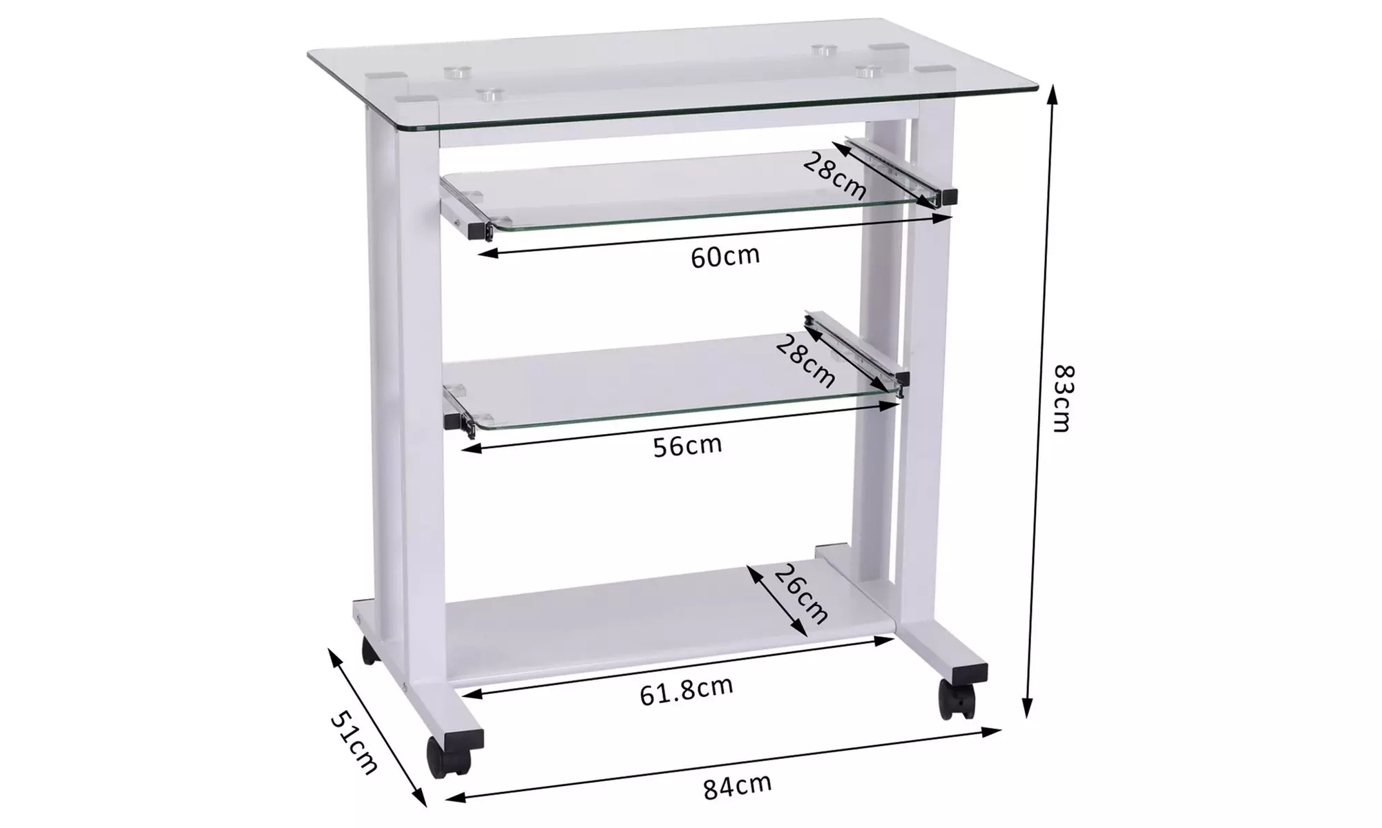 Homcom Laptop Moving Workstation - Second Medium