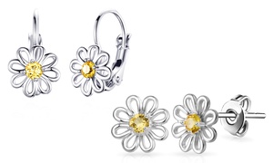 Philip Jones Daisy Earrings with Crystals from Swarovski®