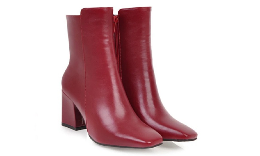 Image 8: Square Toe Ankle Boots
