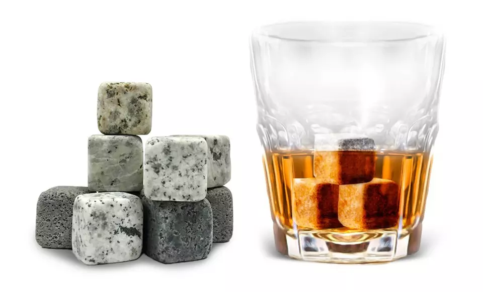 Whiskey Stone Set with Storage Bag (1- or 2-Pack of 9 Stones) - Second Medium