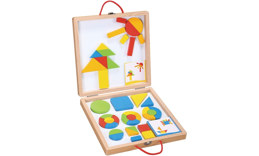 Image 2: Wooden Magnetic Blocks Set