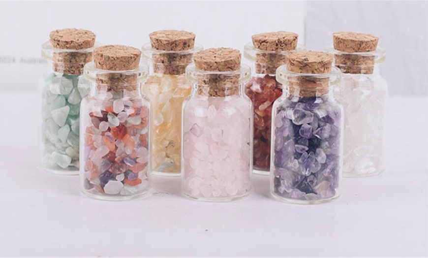 Image 1: Seven Bottles of Gemstone Crystals and Healing Stones