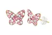 Kids Crystals Butterfly Stud Earrings in 14K Gold - Image 7