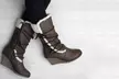 Fur Lined Wedge Boots - Second Medium