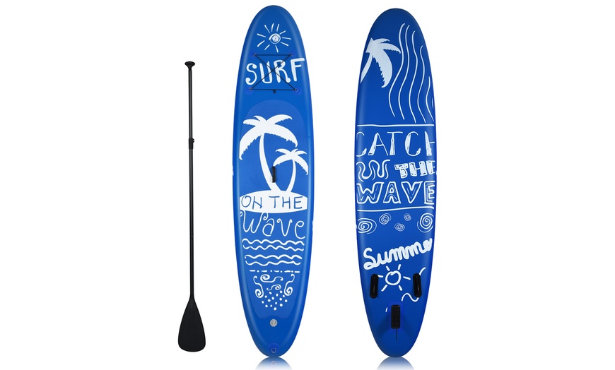 Image 2: Inflatable Stand Up Surfing Board with Non-slip deck