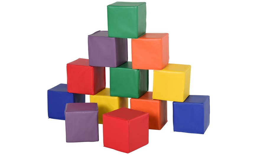 Image 2: HomCom Soft Play Foam Building Blocks Toy