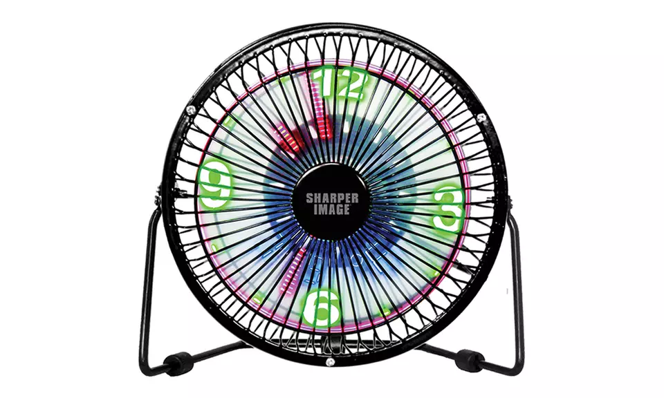 Sharper Image LED Clock Fan with Room Temperature Display - Primary Image
