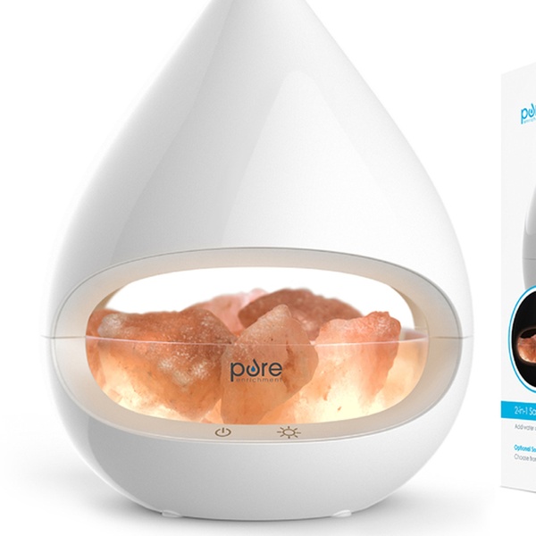 pure glow salt lamp and oil diffuser